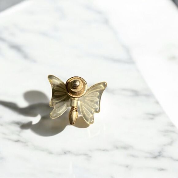 Vintage Avon Gold Butterfly Pin. Frosted wings. - Picture 2 of 2